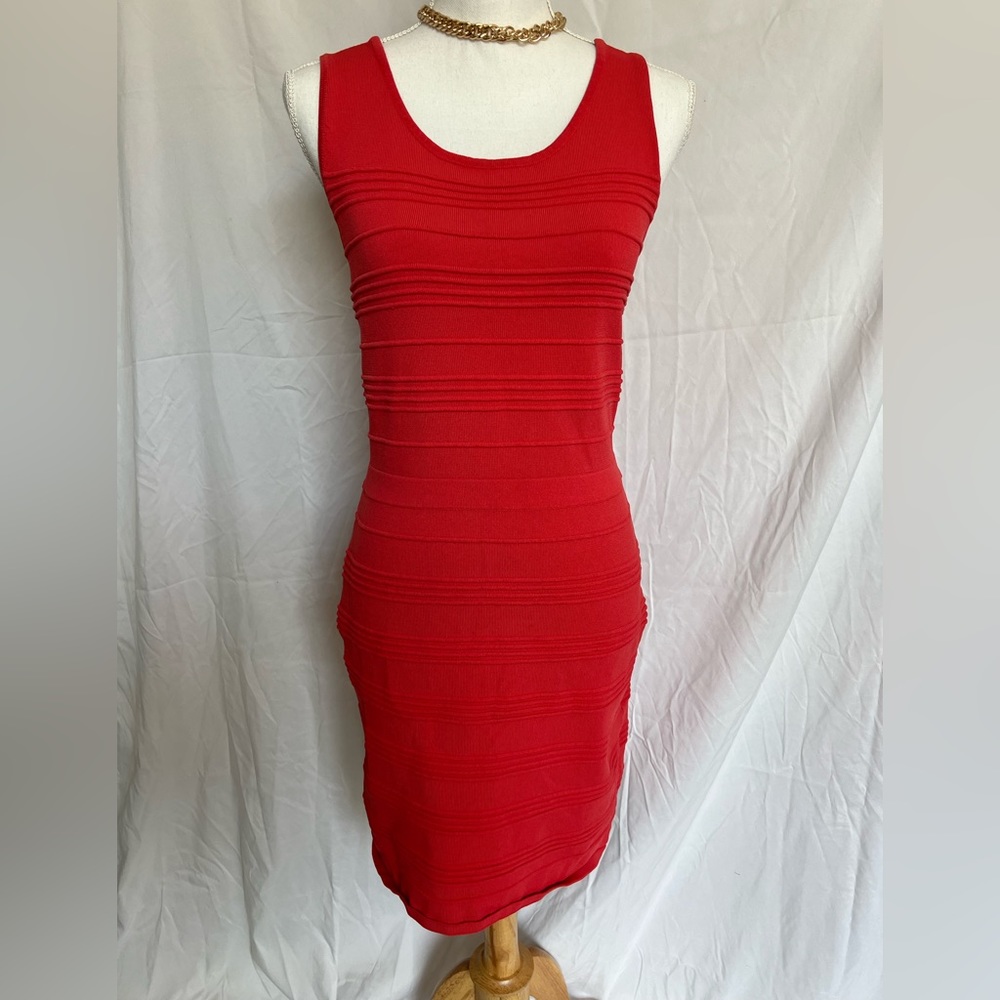 Gianni Bini Red Sleeveless MIDI Dress (M)